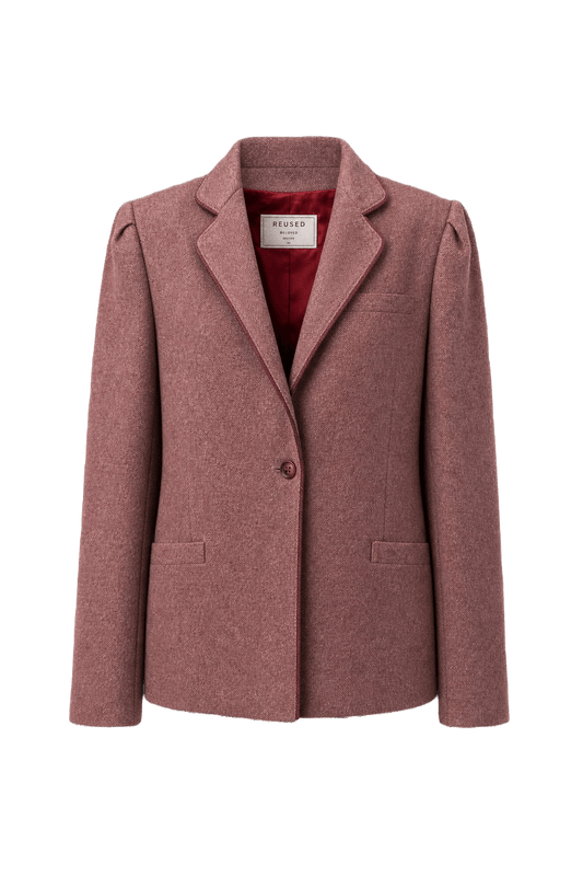 1970s Dusty Rose Wool Blazer - Front View