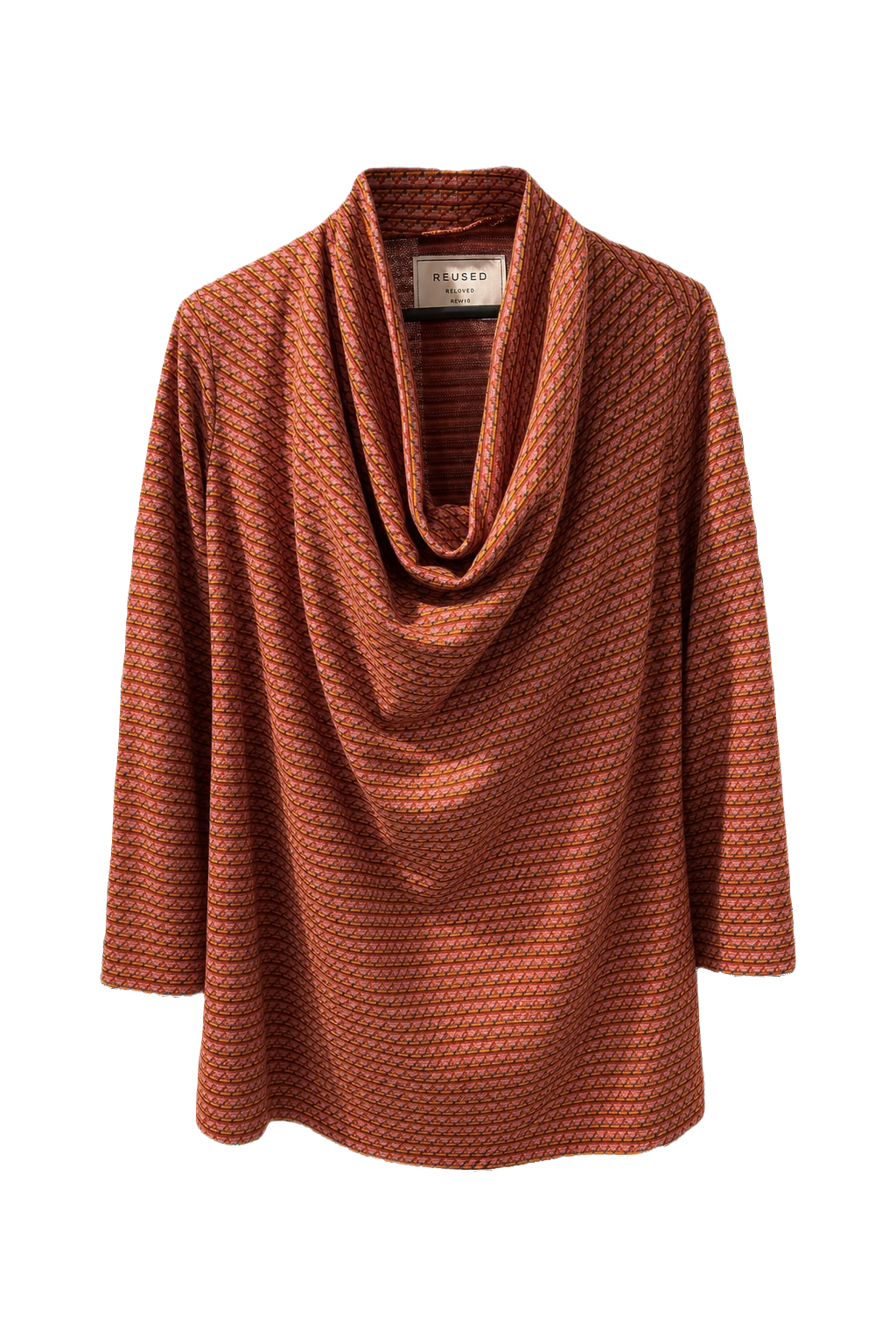 1970s Orange Rayon Blend Blouse - Front View