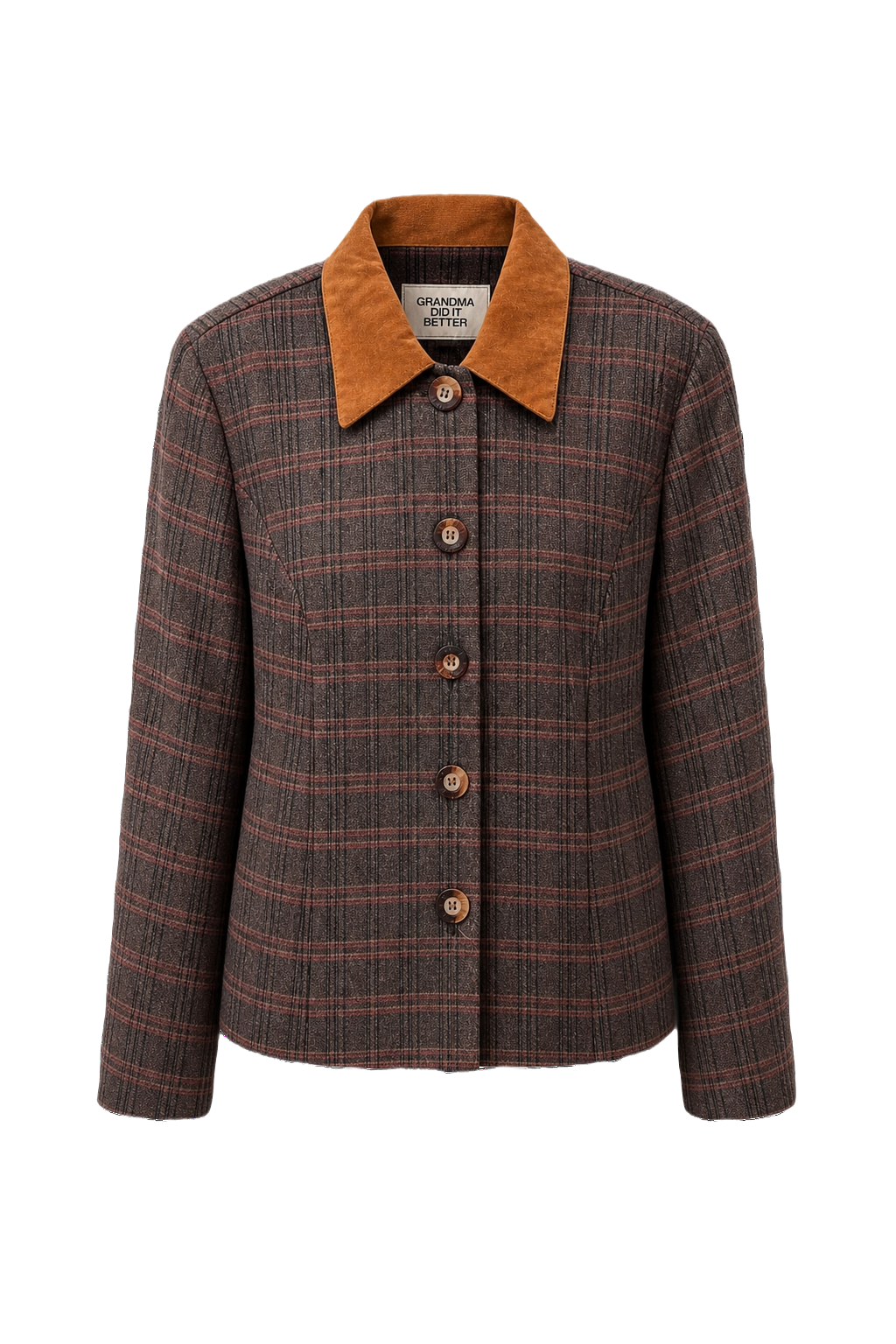 1960s Brown Wool Blend Jacket - Front View