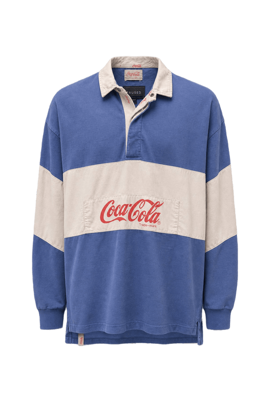 1980s Blue Cotton Polo - Front View