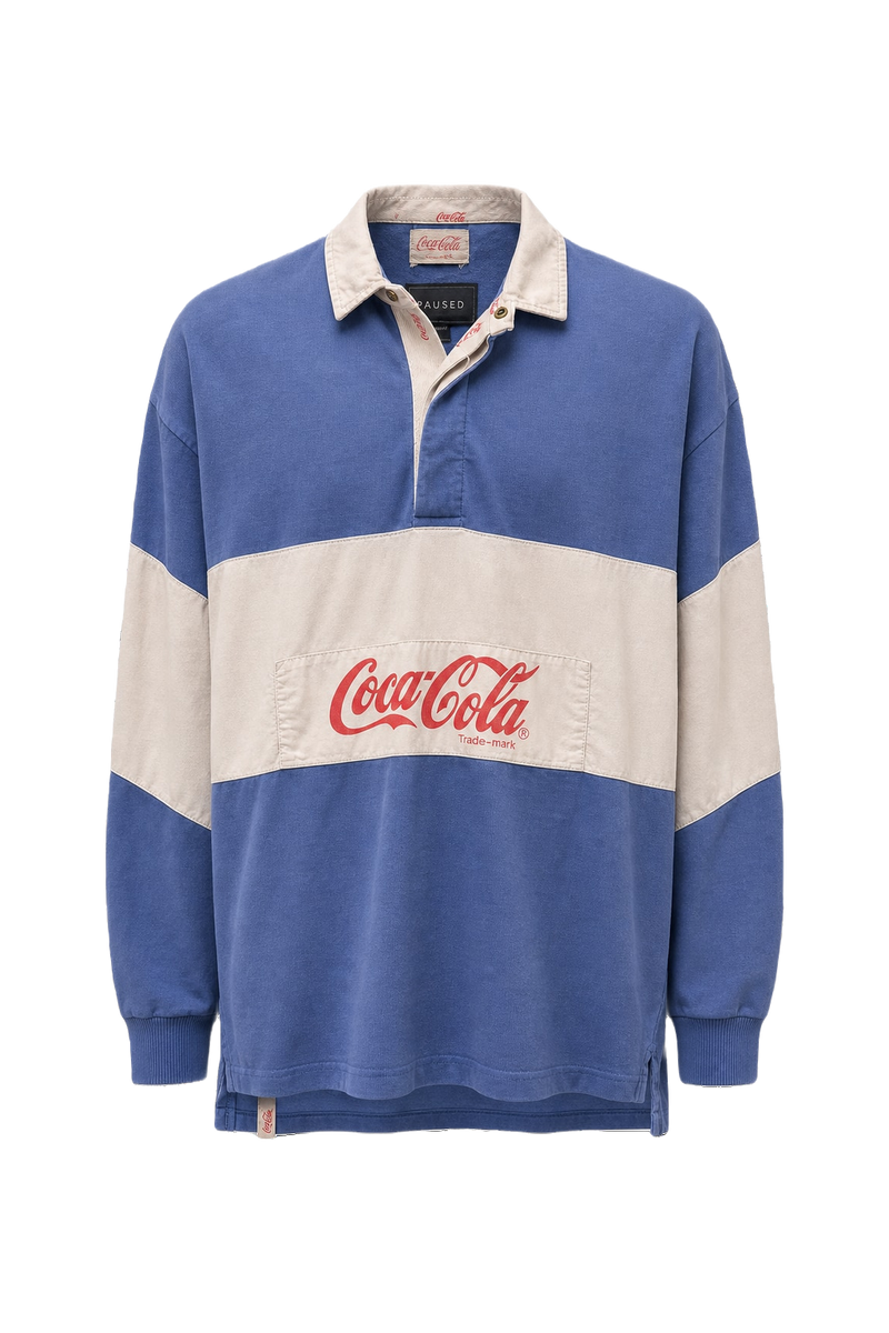 1980s Blue Cotton Polo - Front View