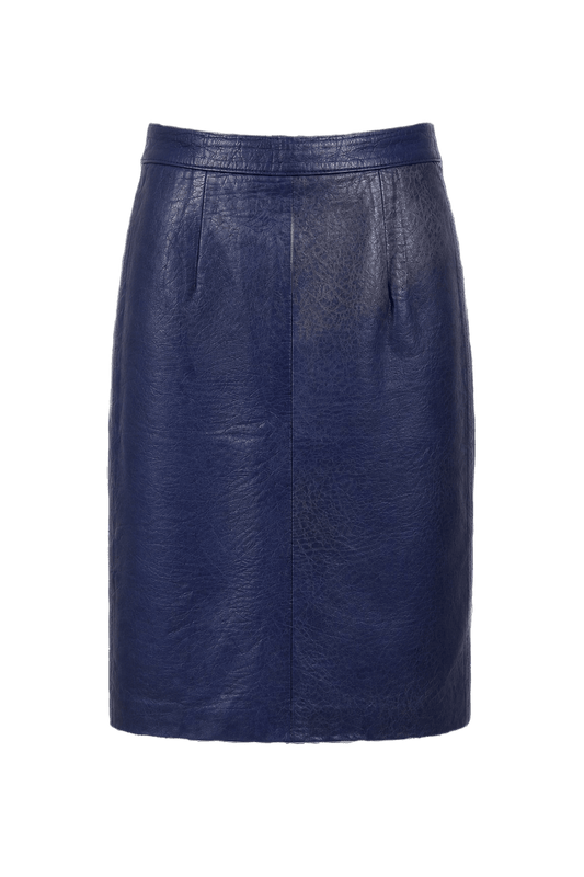 1990s Deep Blue Synthetic Skirt - Front View