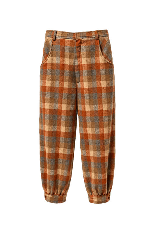 1960s Orange Wool Blend Pants - Front View