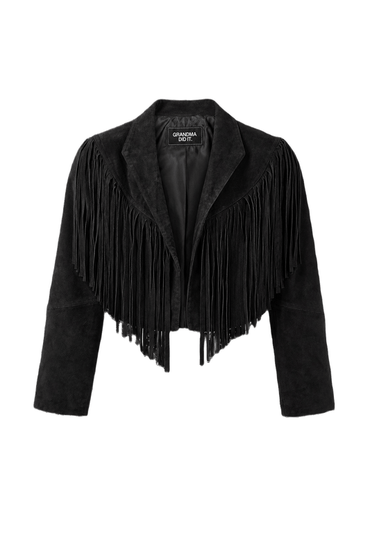 1970s Black Suede Jacket - Front View