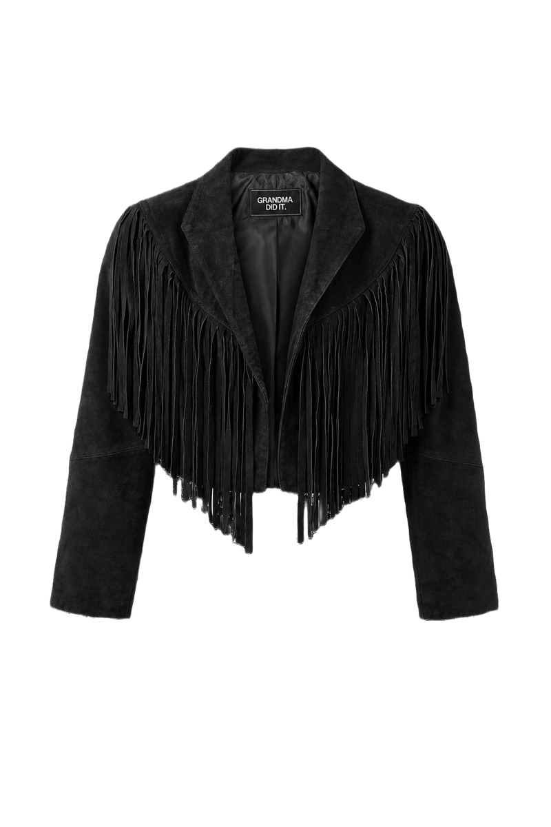 1970s Black Suede Jacket - Front View