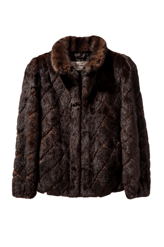 1980s Dark Brown Fur Coat - Front View