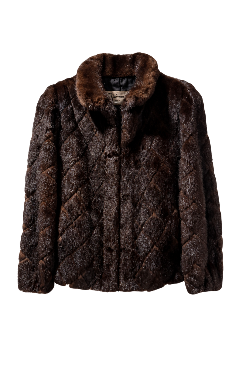 1980s Dark Brown Fur Coat - Front View
