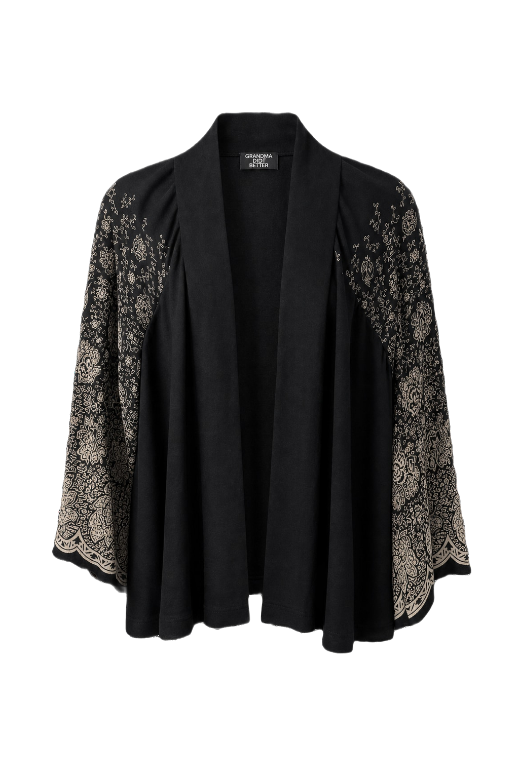 1970s Black Rayon Blend Jacket - Front View