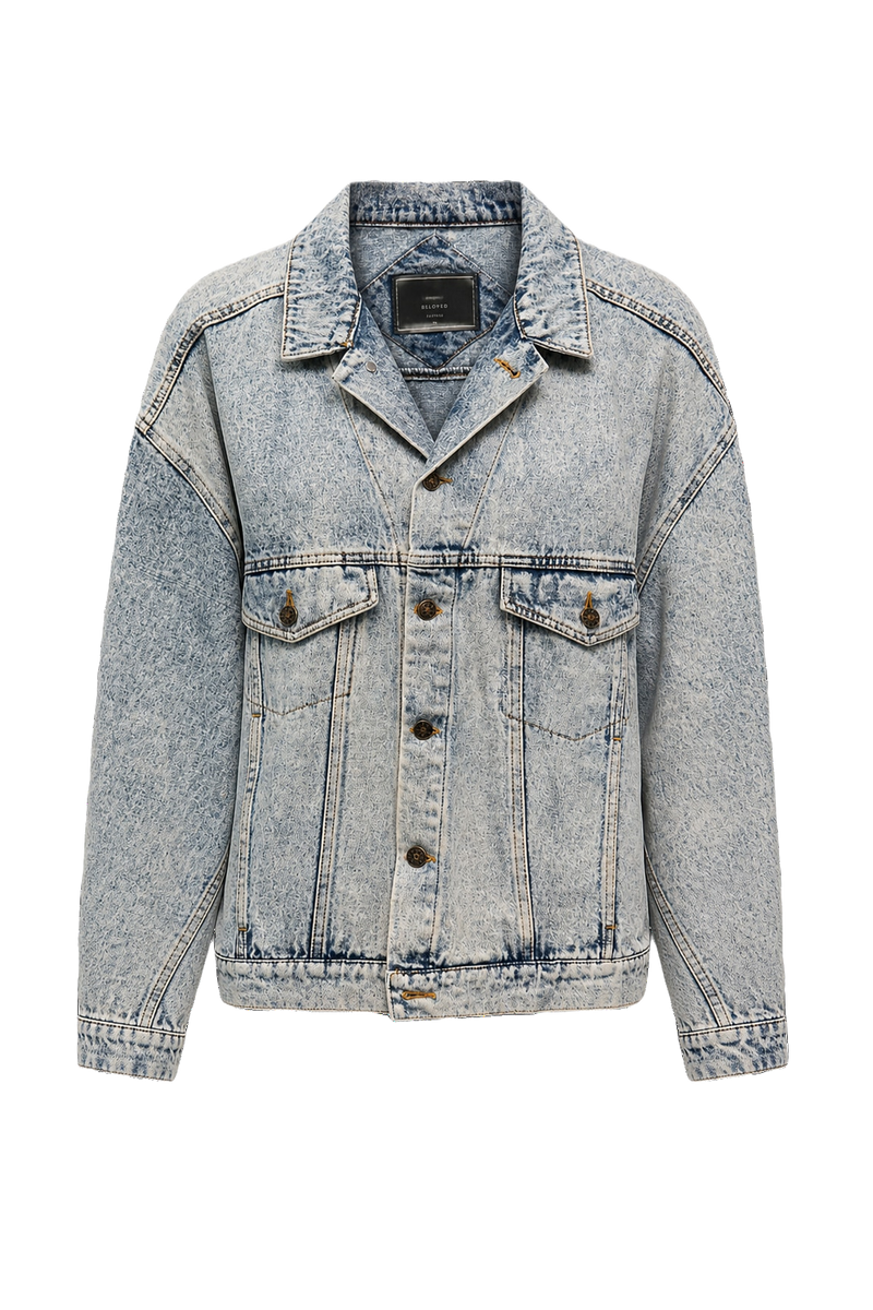 1980s Light Blue Denim Jacket - Front View