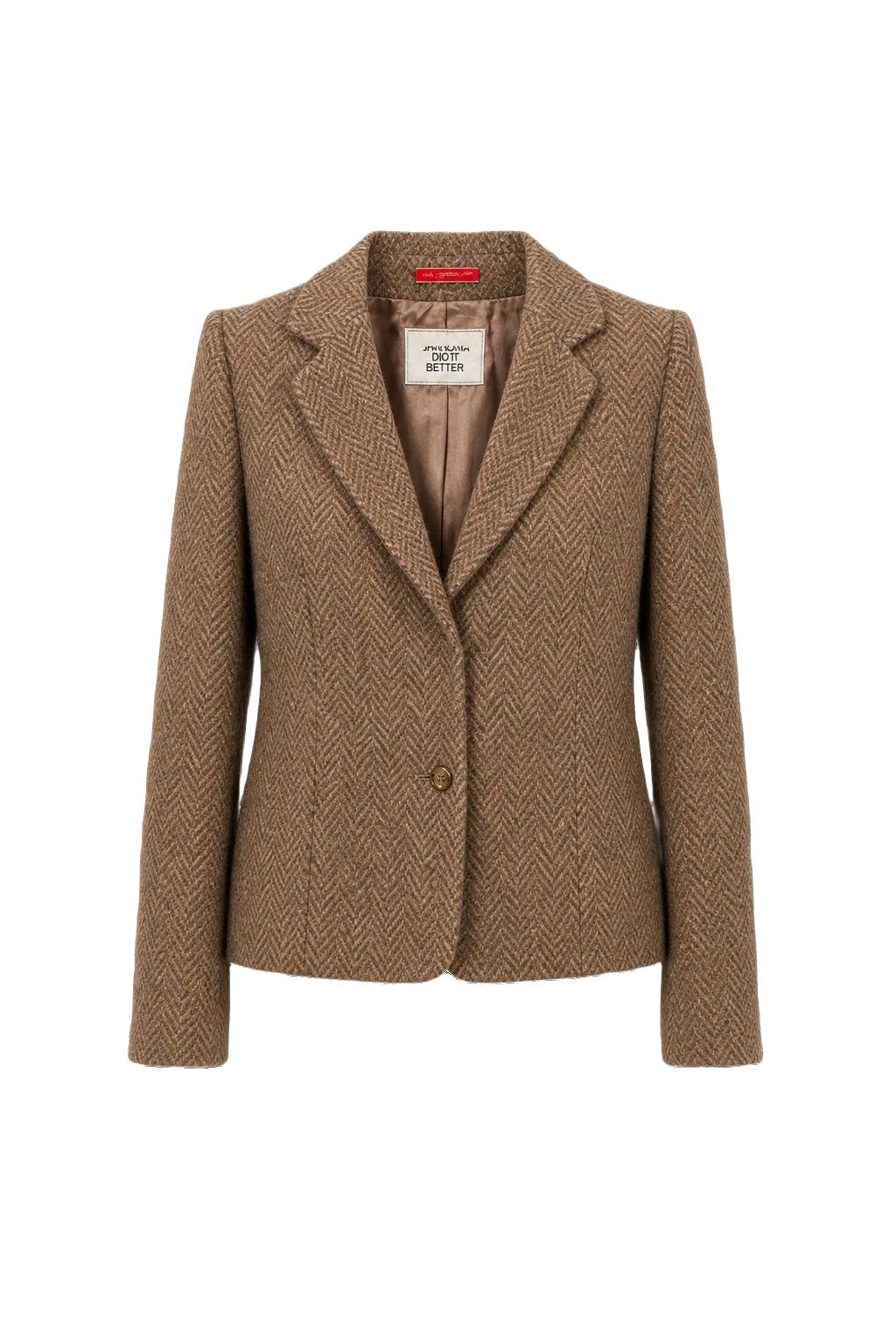 1970s Brown Wool Blend Blazer - Front View