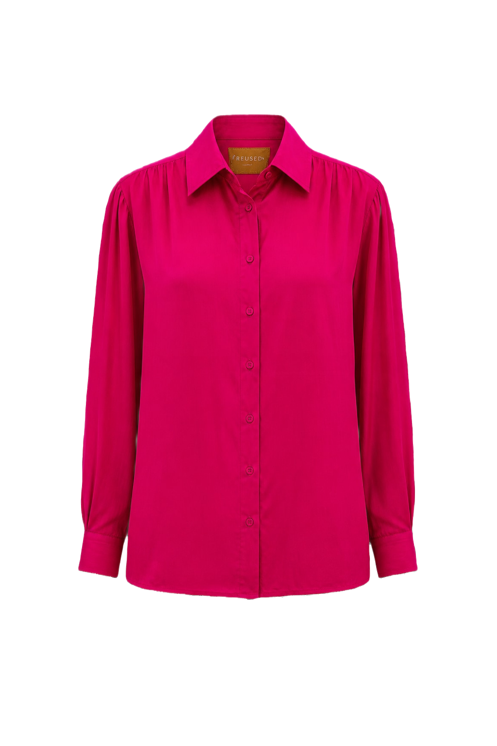 1980s Bright Pink Silk Blouse - Front View