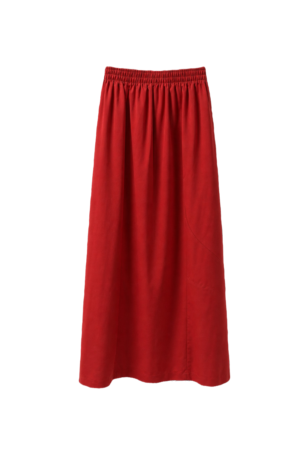 1970s Red Synthetic Blend Skirt - Front View