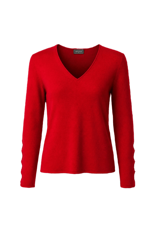 1990s Red Rayon Blend Sweater - Front View