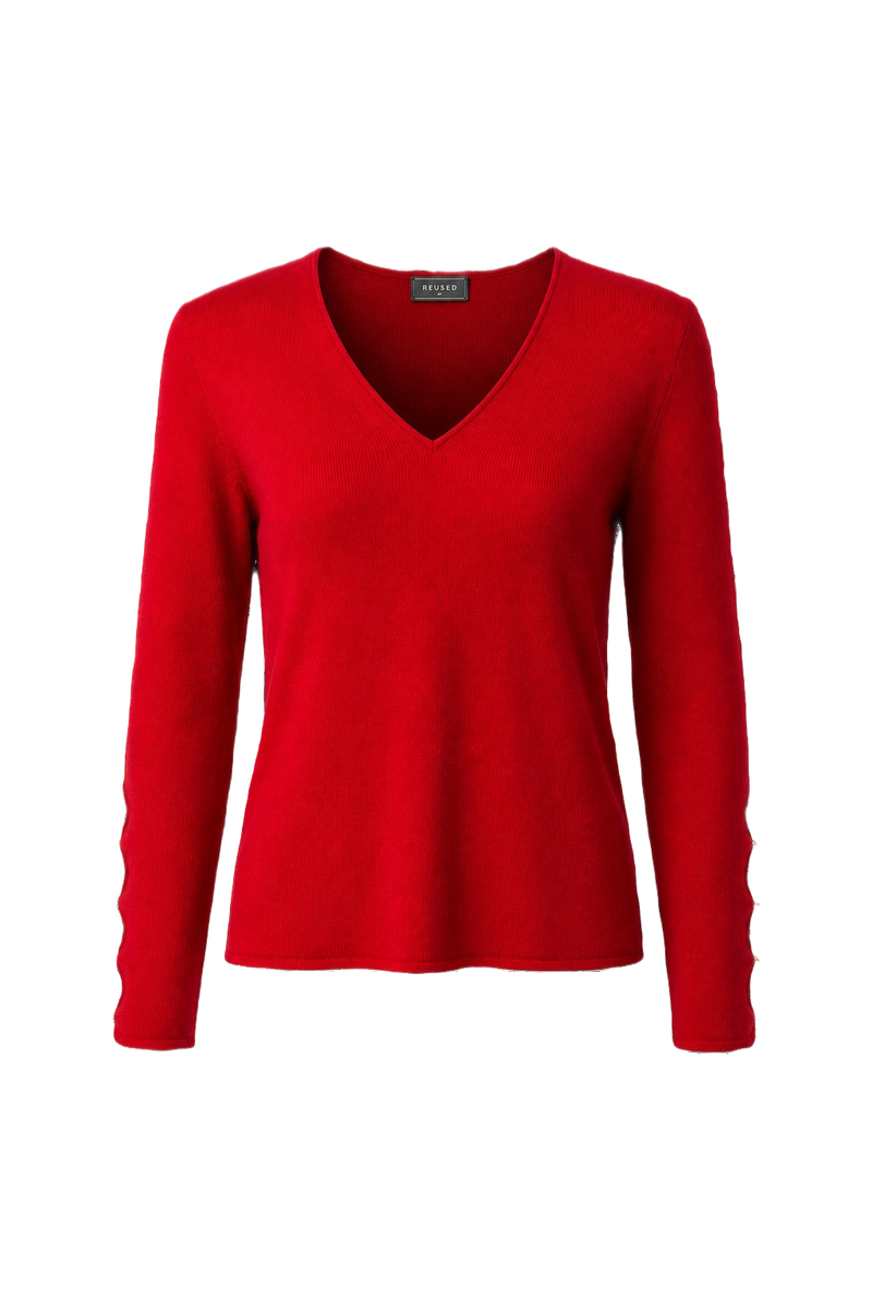 1990s Red Rayon Blend Sweater - Front View