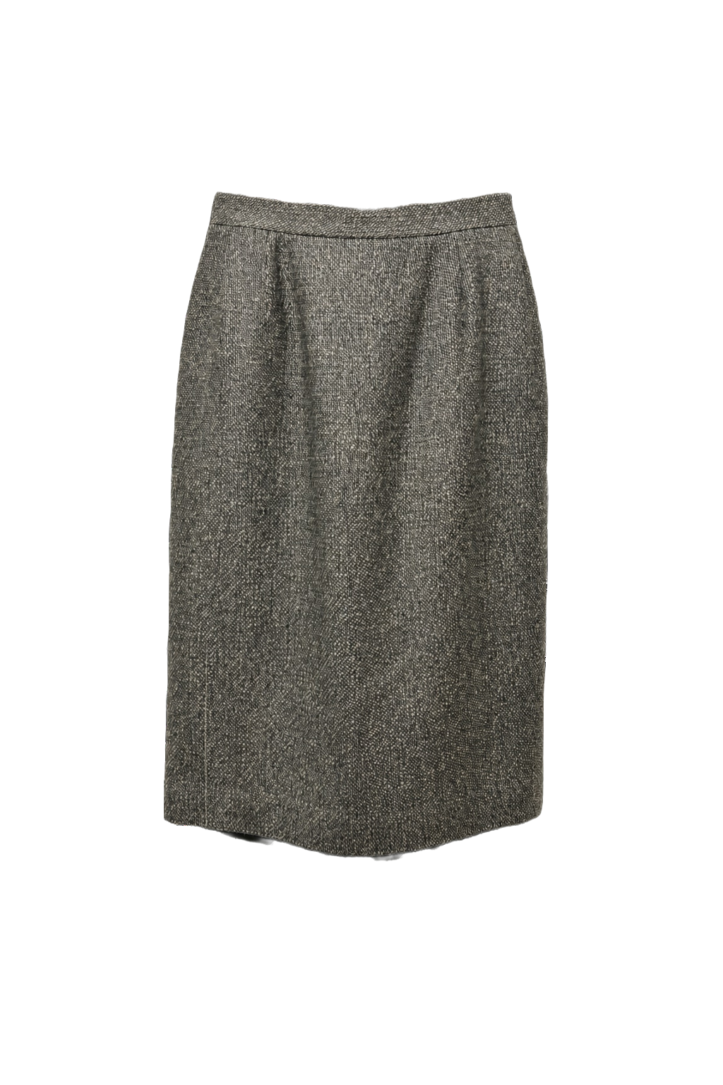 1980s Grey Synthetic Blend Skirt - Front View