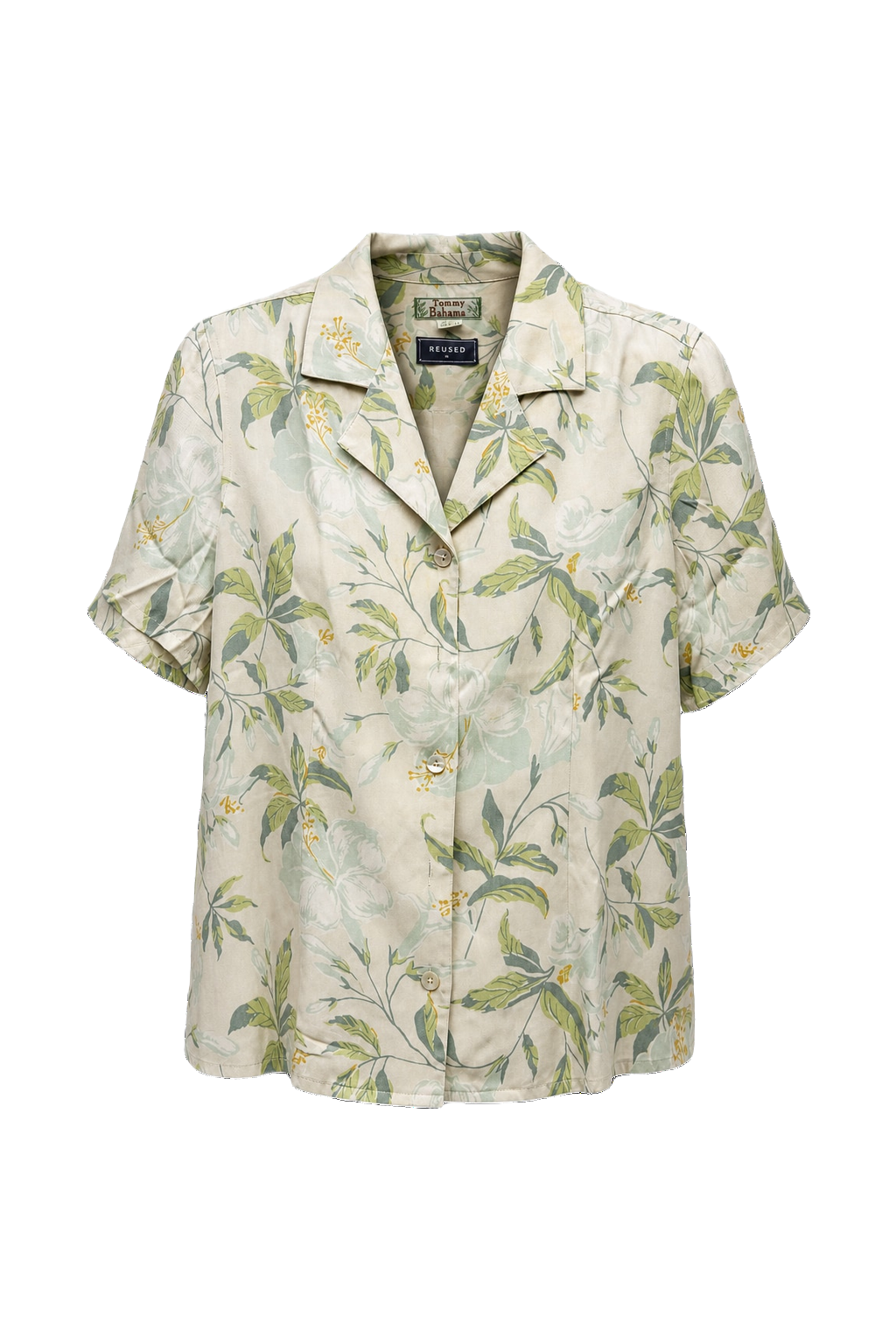 1990s Cream Silk Shirt - Front View