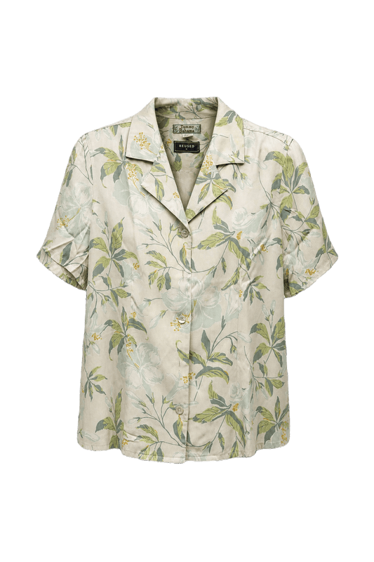 1990s Cream Silk Shirt - Front View