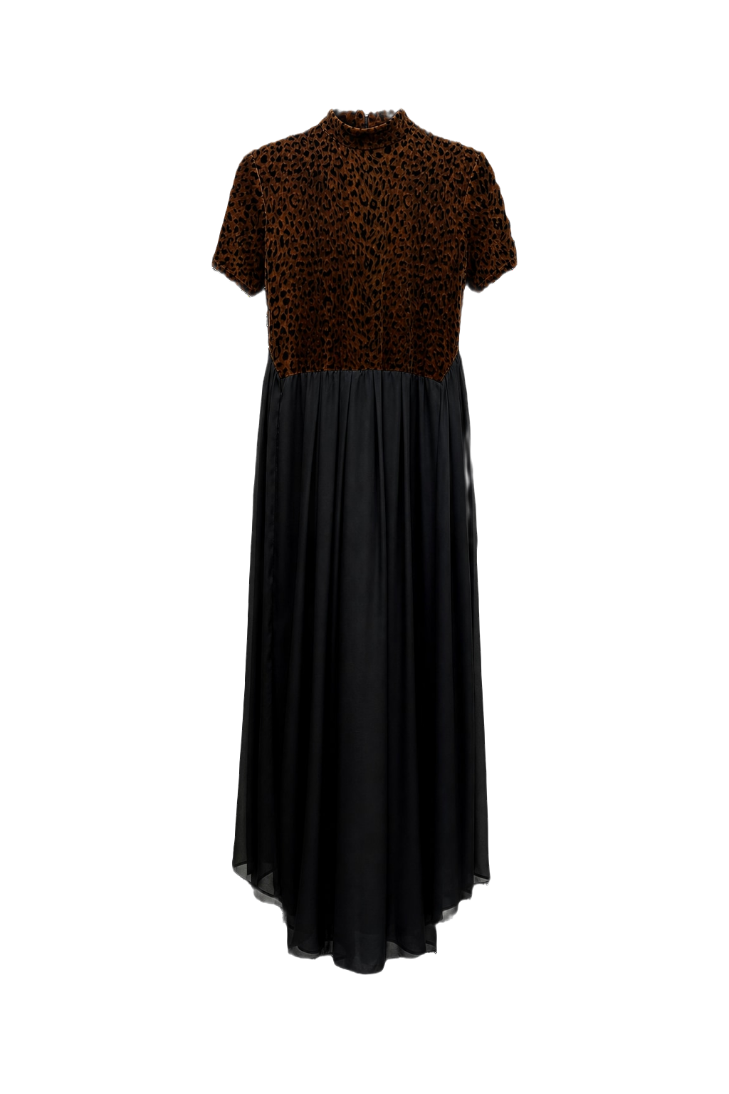 1980s Brown Velvet Dress - Front View