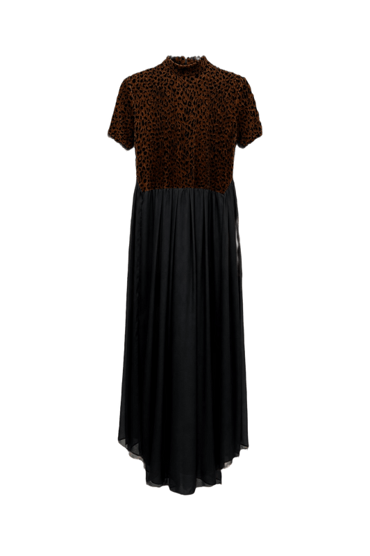 1980s Brown Velvet Dress - Front View
