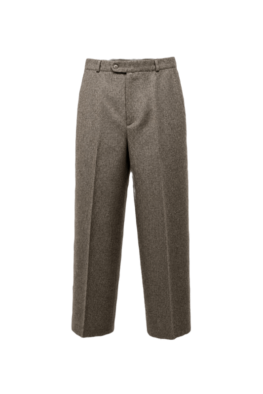 1980s Tan Wool Trousers - Front View