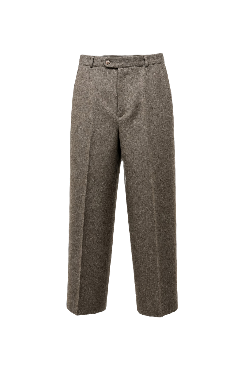 1980s Tan Wool Trousers - Front View