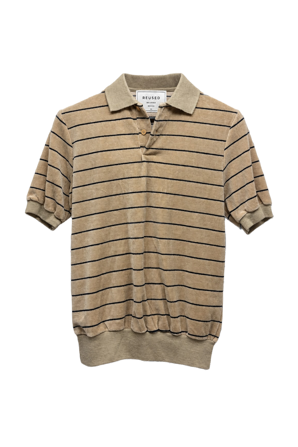 1970s Tan Knit Polo - Front View