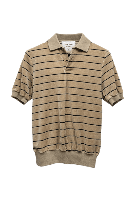 1970s Tan Knit Polo - Front View