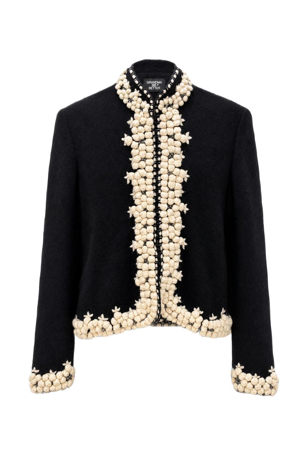 1990s Black Wool Jacket - Front View