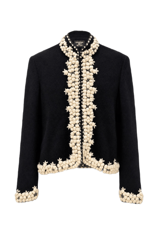 1990s Black Wool Jacket - Front View