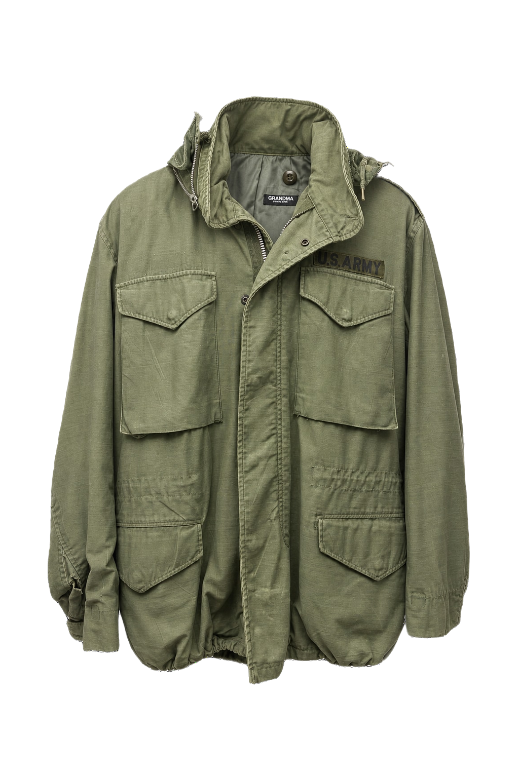1970s Olive Green Cotton Jacket - Front View
