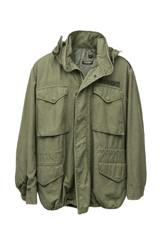 1970s Olive Green Cotton Jacket - Front View
