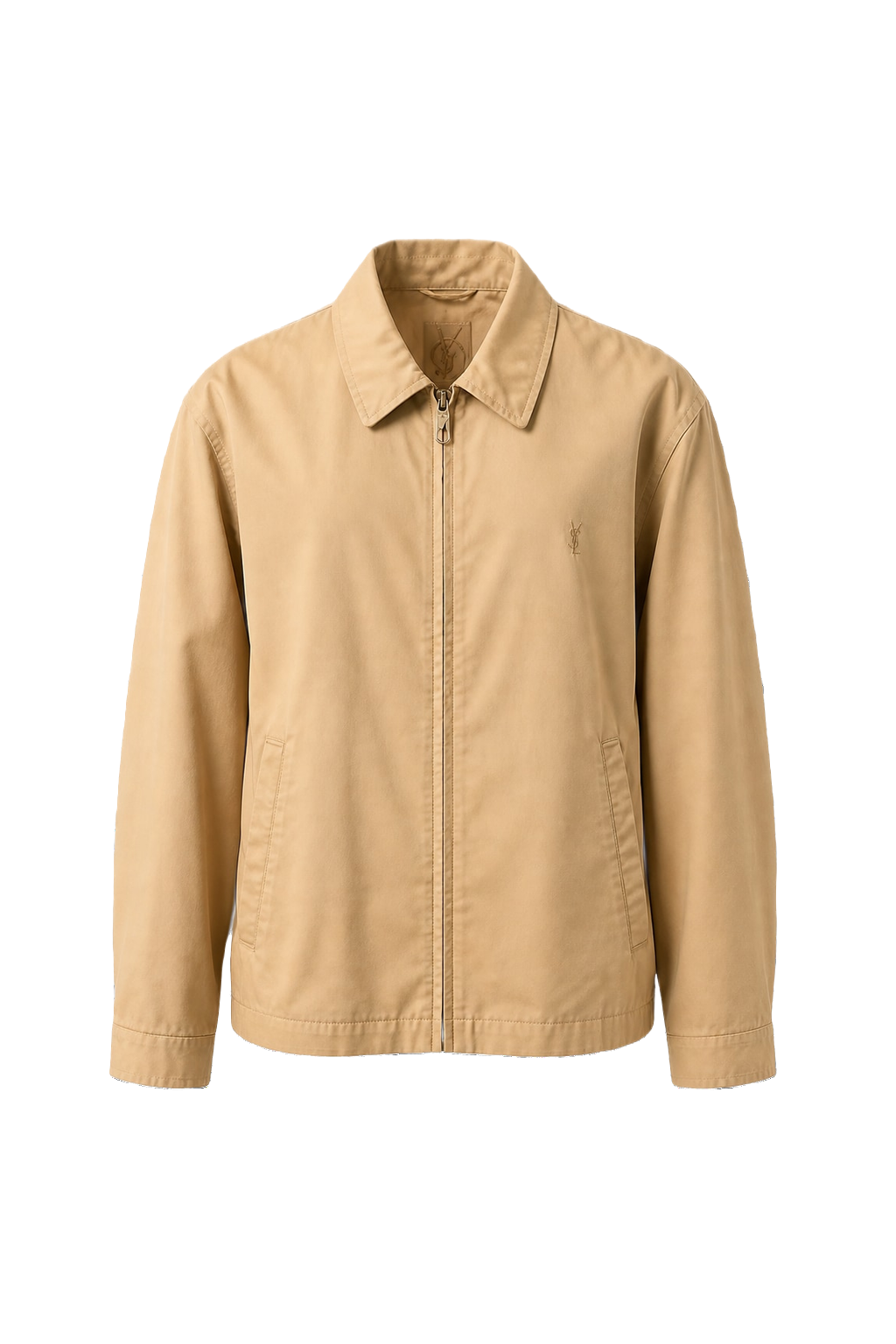 1980s Beige Cotton Blend Jacket - Front View