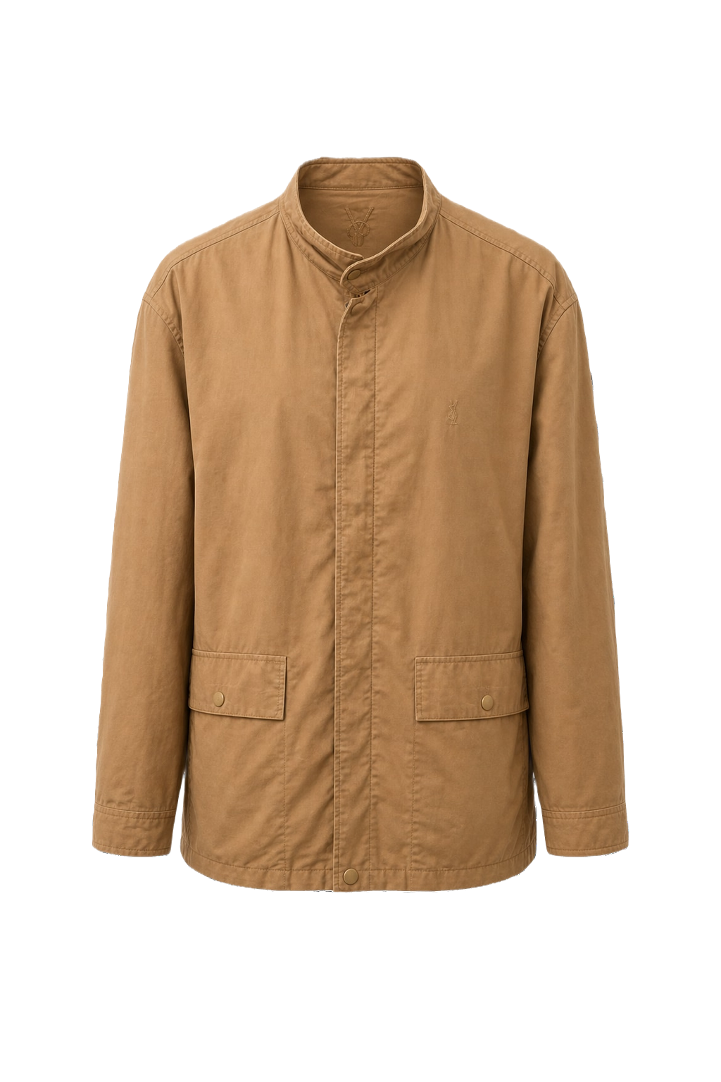 1980s Tan Cotton Blend Jacket - Front View