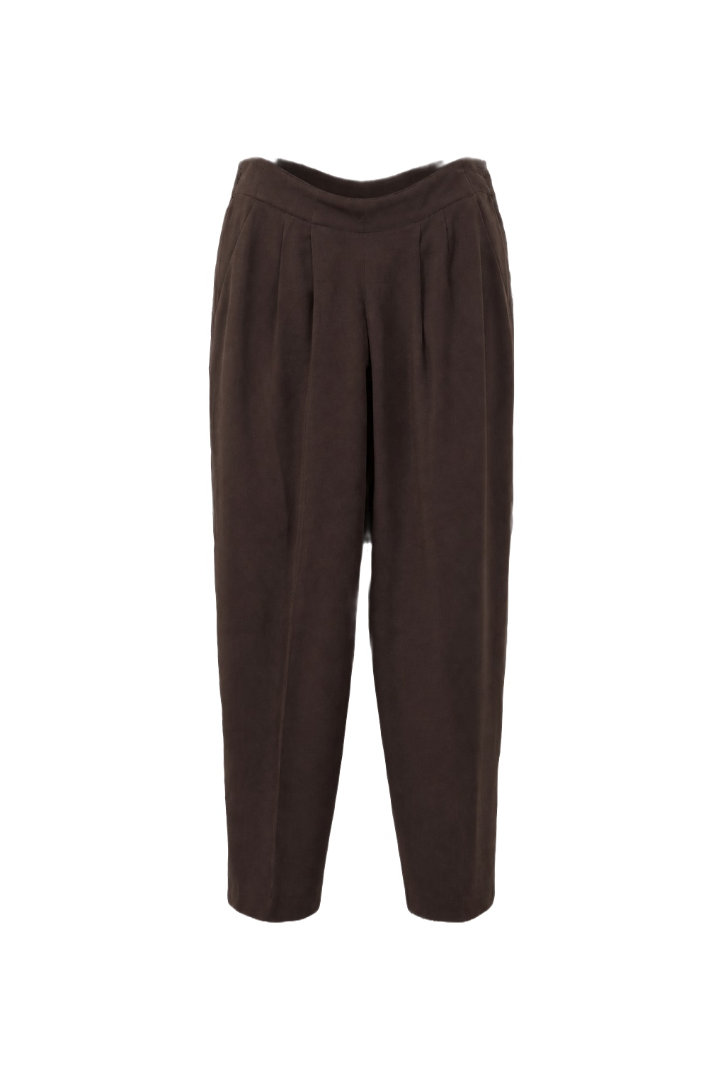 1990s Dark Brown Wool Blend Trousers - Front View