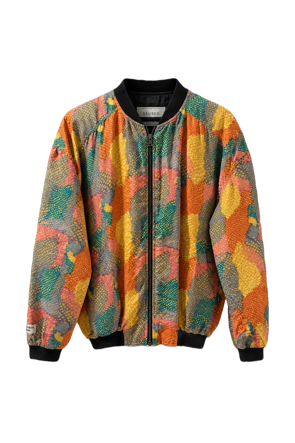 1980s Multicolor Synthetic Blend Jacket - Front View
