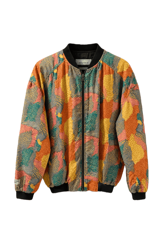1980s Multicolor Synthetic Blend Jacket - Front View