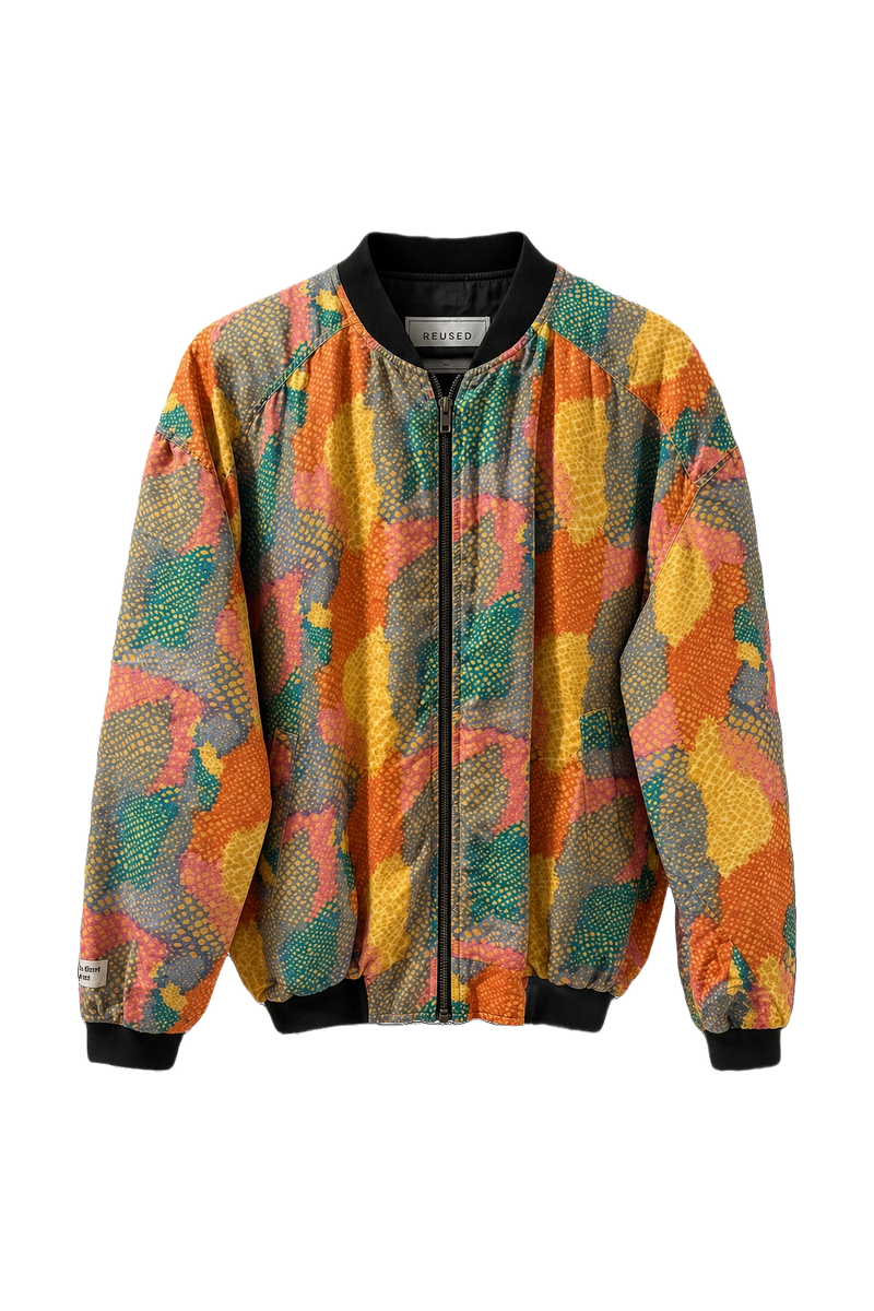 1980s Multicolor Synthetic Blend Jacket - Front View