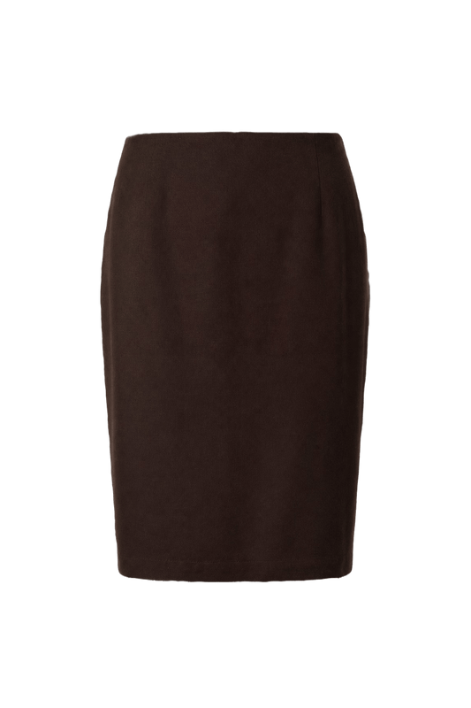 1990s Brown Synthetic Blend Skirt - Front View