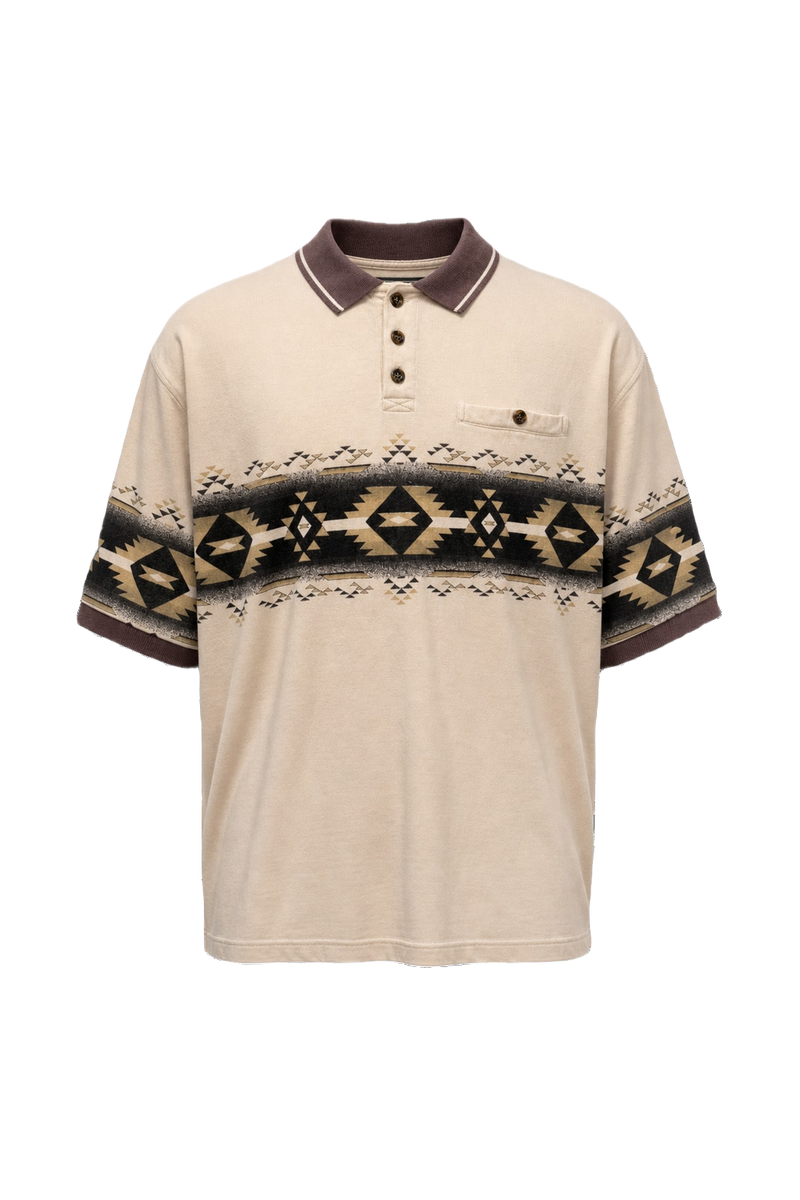 1990s Beige Cotton Blend Polo - Front View