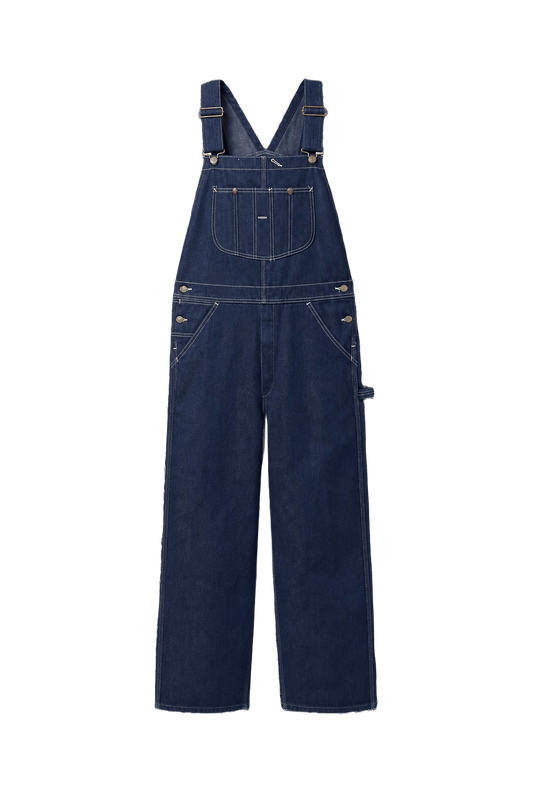 1980s Dark Blue Denim Jumpsuit - Front View