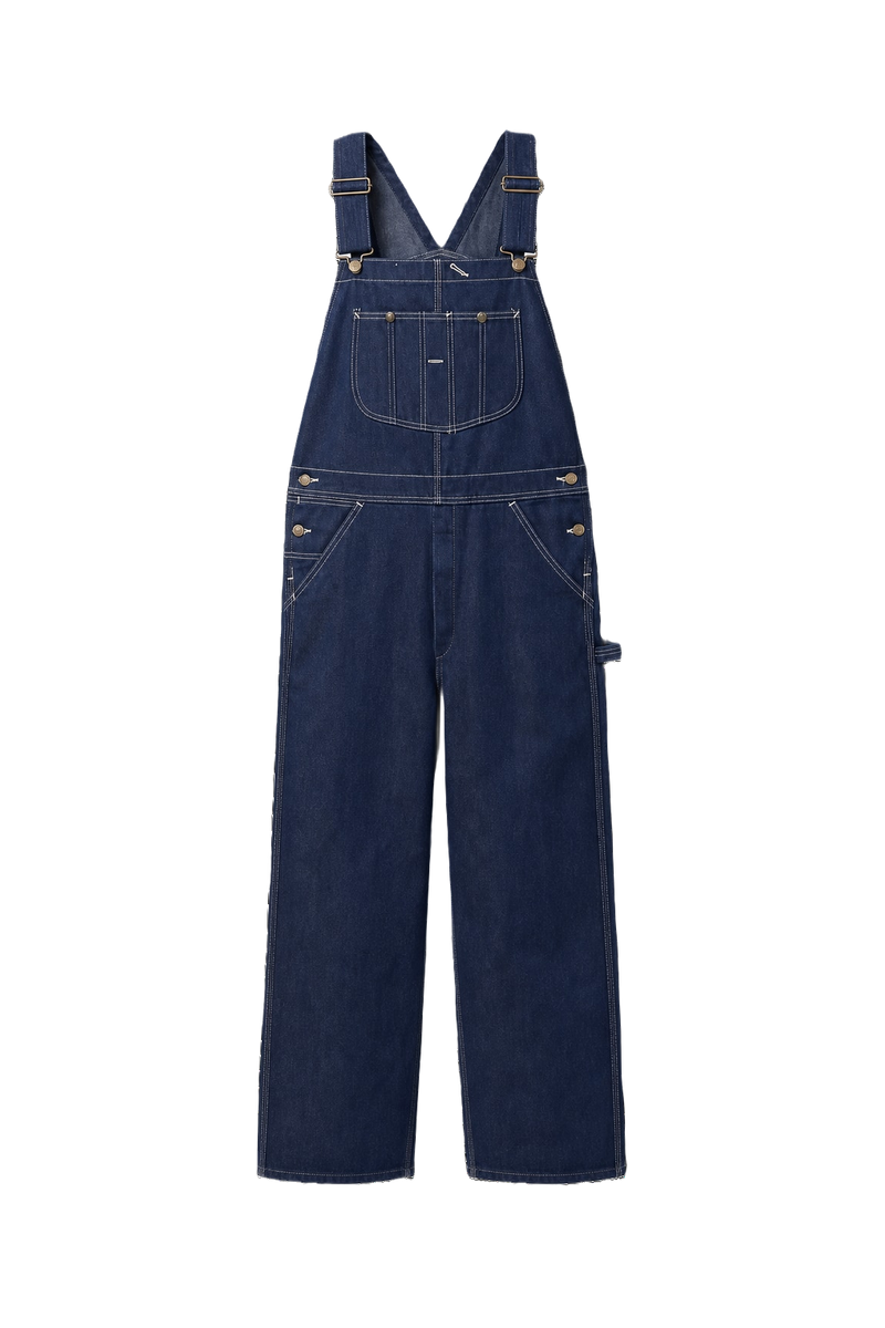 1980s Dark Blue Denim Jumpsuit - Front View