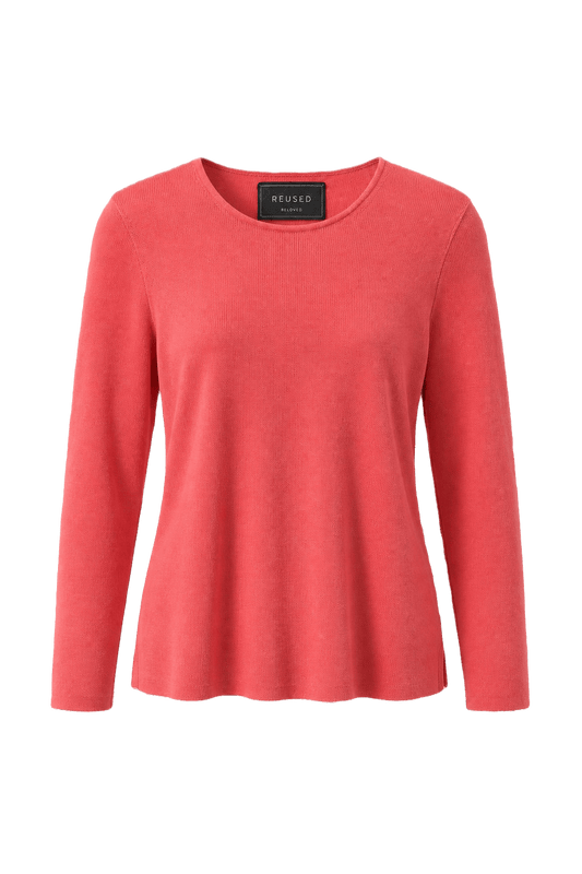 1990s Coral Pink Wool Blend Sweater - Front View