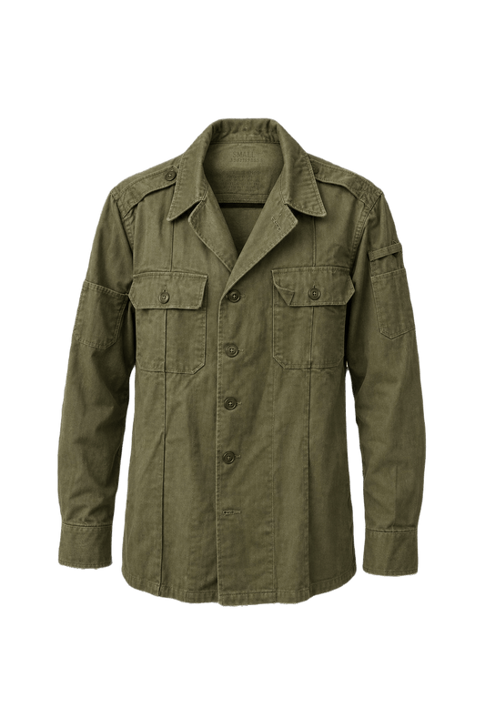 1940s Olive Green Cotton Jacket - Front View