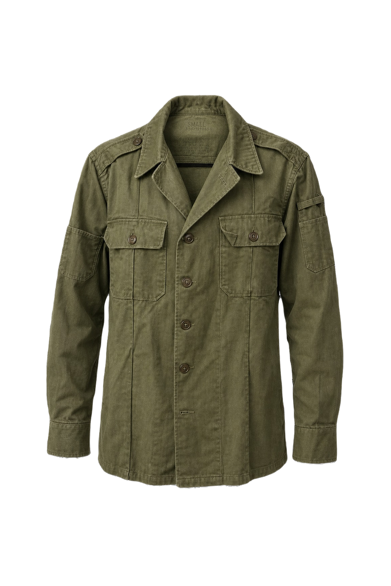 1940s Olive Green Cotton Jacket - Front View