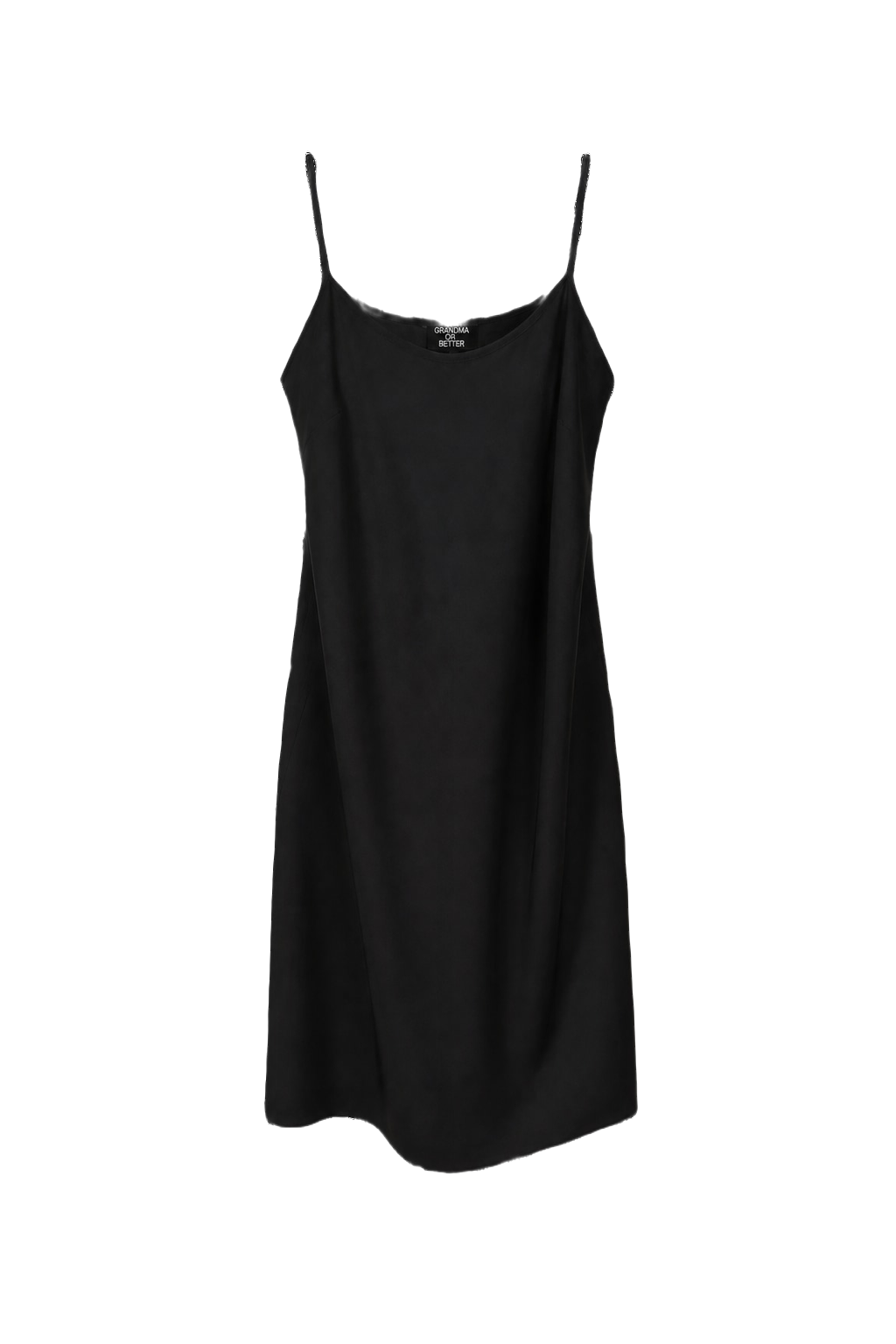 1990s Black Synthetic Blend Slip Dress - Front View