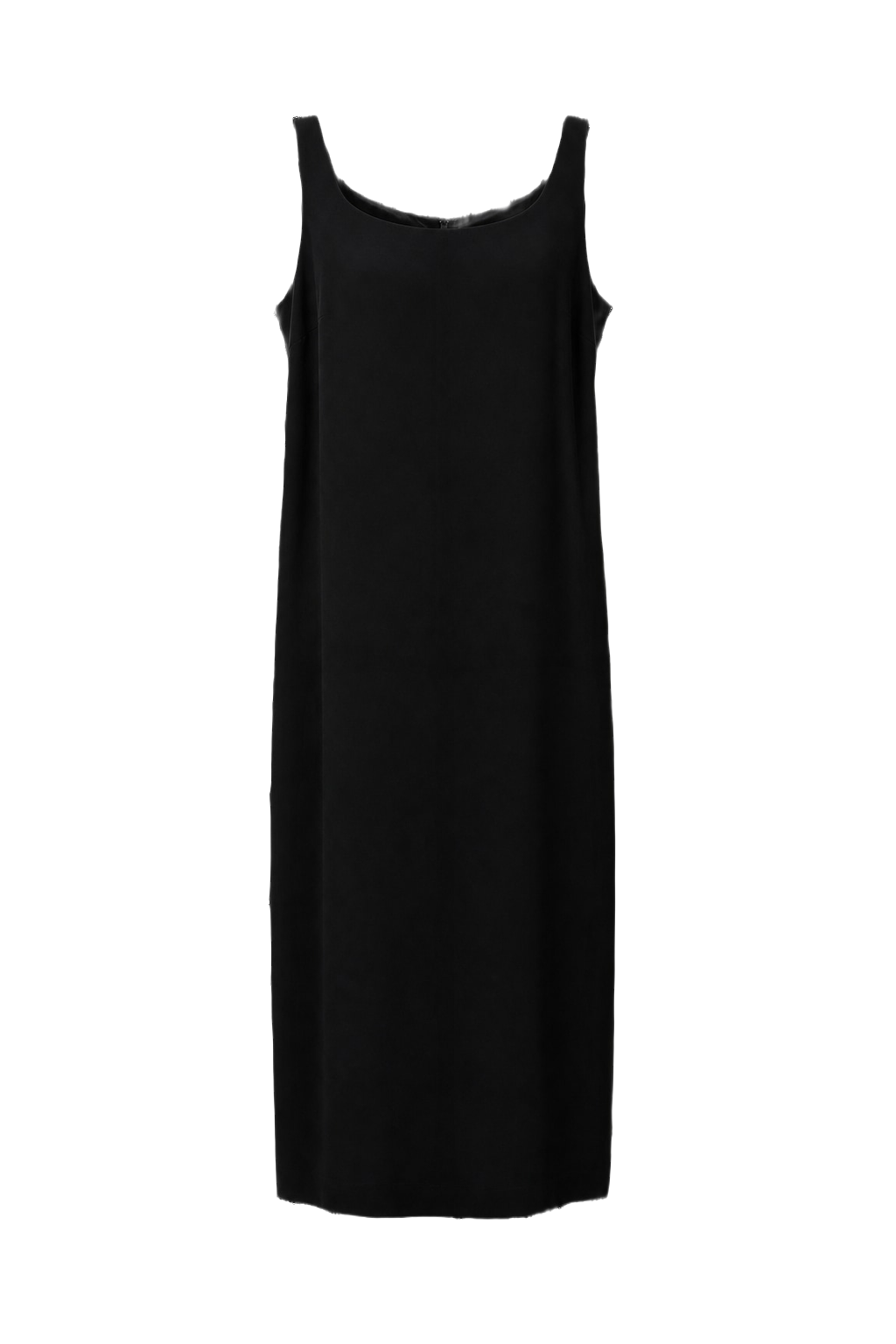 1990s Black Unknown Synthetic Blend Midi Dress - Front View