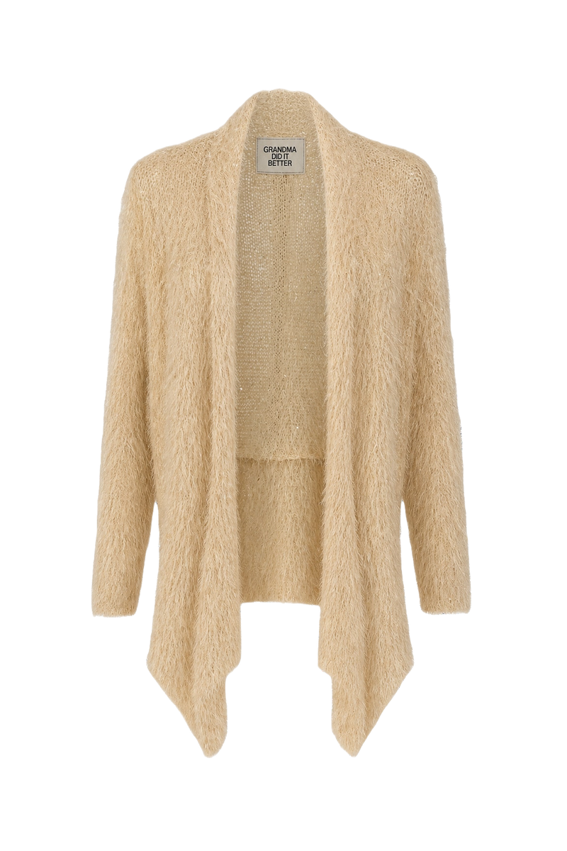 1990s Cream Synthetic Blend Cardigan - Front View