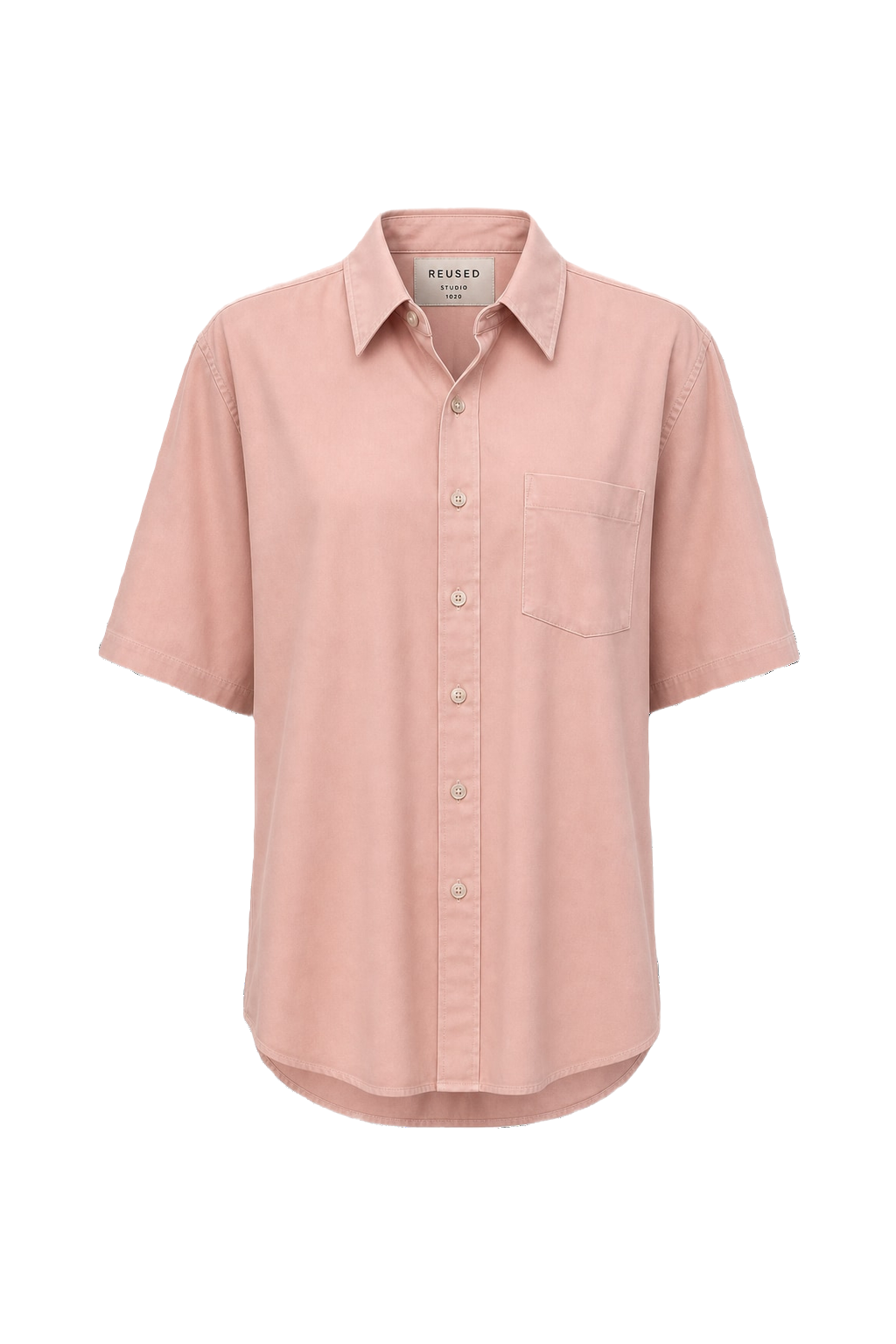 1980s Light Pink Synthetic Blend Shirt - Front View
