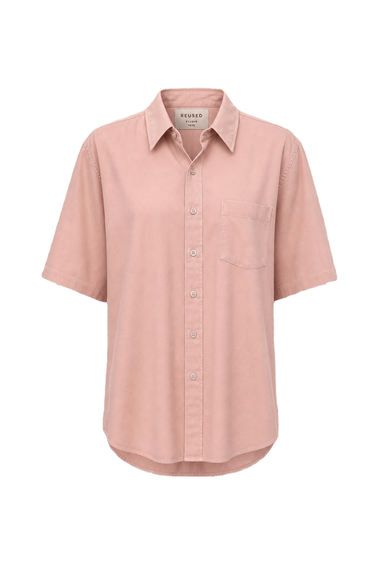 1980s Light Pink Synthetic Blend Shirt - Front View