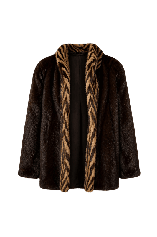 1980s Dark Brown Fur Coat - Front View